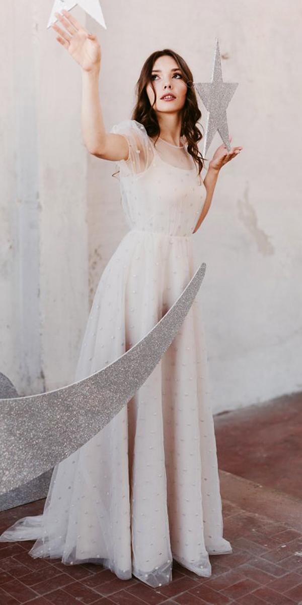 nadia manzato wedding dresses a line with cap sleeves illusion neckline 2018